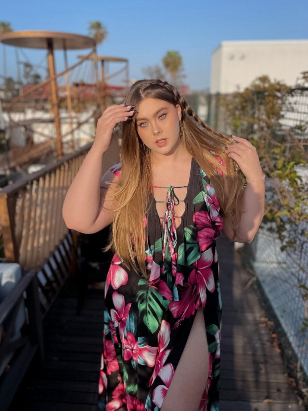 Anika Plus Size Front Slit Maxi Dress